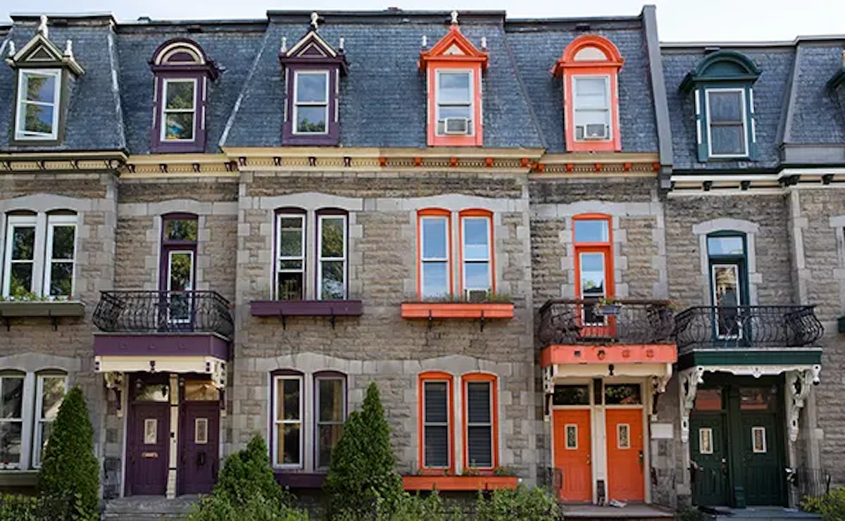 Colorful Montreal row houses